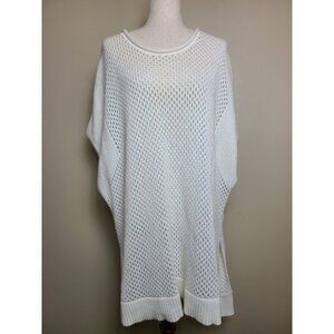 Womens Cap Sleeves Sweater Tunic White Size 2XL A317